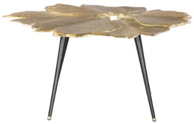 Zuo® Modern Gingko Antique Brass Coffee Table wiht Black Metal Legs-0