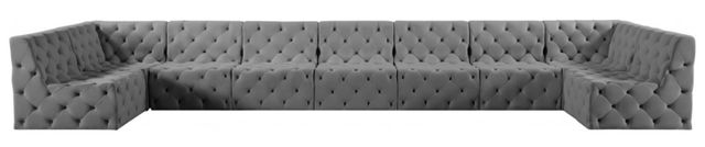 Meridian Furniture Tuft 9-Piece Grey Modular Sectional Set-1
