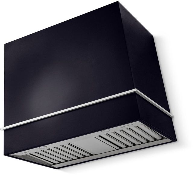 La Cornue Cornufé Loge 36" Gloss Black Wall Mounted Range Hood with Polished Chrome Trim-0