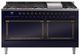 Ilve® Nostalgie II Noblesse 60'' Midnight Blue Pro Style Dual Fuel Range with Burnished Trim-0