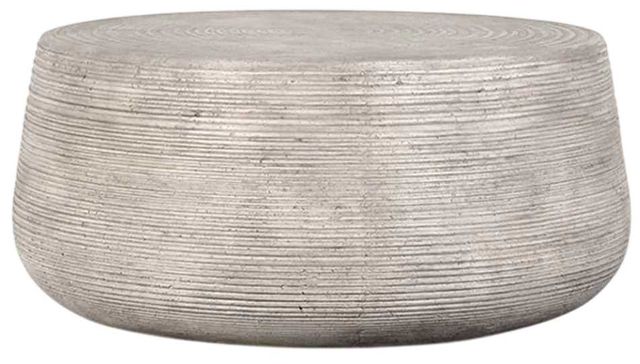 Classic Home Nellie Light Gray Concrete Round Outdoor Coffee Table-0