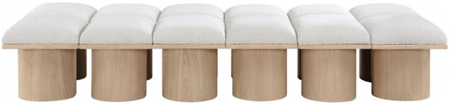 Meridian Furniture Pavilion 12-Piece Cream/Natural93" Modular Bench Set-1