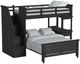 Elements International Hampton Kids Charcoal Youth Twin/Full Loft Bed with Staircase and Desk-0