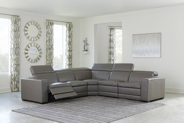 Signature Design by Ashley® Texline 6-Piece Gray Power Reclining Sectional-3