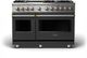 Viking® 5 Series 48" Cast Black and Stainless Steel Freestanding Dual Fuel Range-0