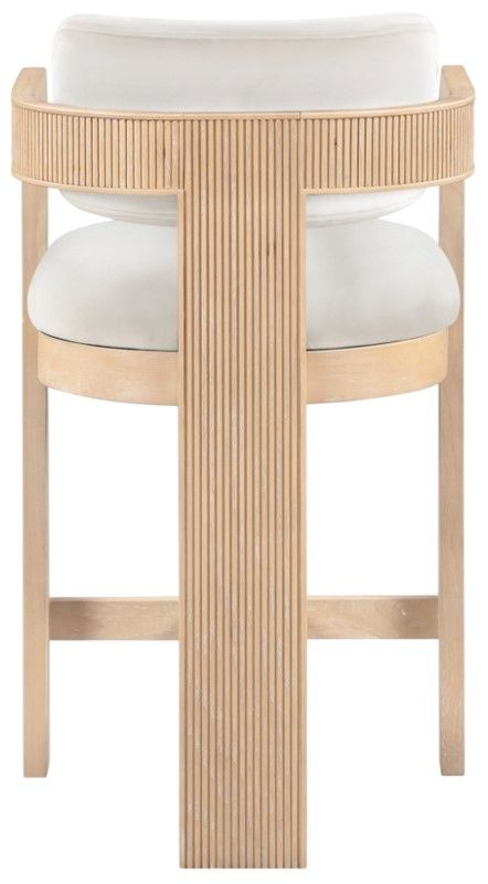 Meridian Furniture Sacha Cream/Natural Upholstered Counter Stool-4