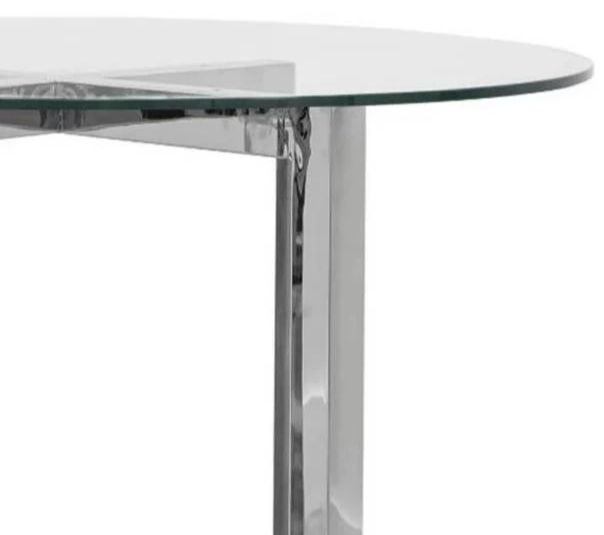 Modus Furniture Amalfi Glass Top 32" Round Bar Table with Chrome Base-2