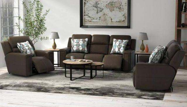 Catnapper® Arezzo Chocolate Leather Power Reclining Loveseat with Power Headrest-3