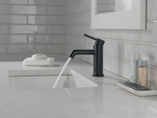Peerless Precept® Single Top Handle Matte Black Lavatory Faucet-2