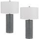 Cal® Lighting & Accessories Castine 2-Piece Slate Grey/White Table Lamp Set-0