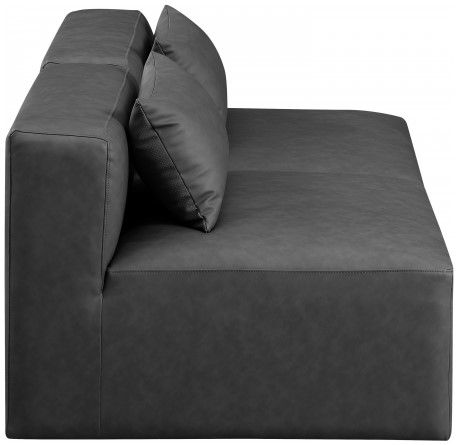 Meridian Furniture Cube 2-Piece Gray Vegan Leather Armless Sofa-2