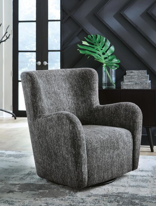 Signature Design by Ashley® Rowenburg Heather Charcoal Swivel Glider Accent Chair-1