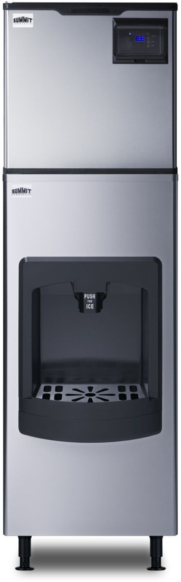 Summit® 23" 350 lb. Stainless Steel Freestanding Ice and Water Dispenser-0