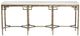 Furniture Classics Tours White Console Table with Antique Brass Base-1