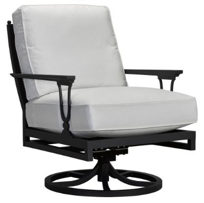 Lane Venture® Winterthur Estate Obsidian Black Swivel Rocker Mesh Back Lounge Chair-0
