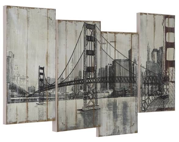 YHD Golden Gate Bridge 4-Piece Wall Art Set-2