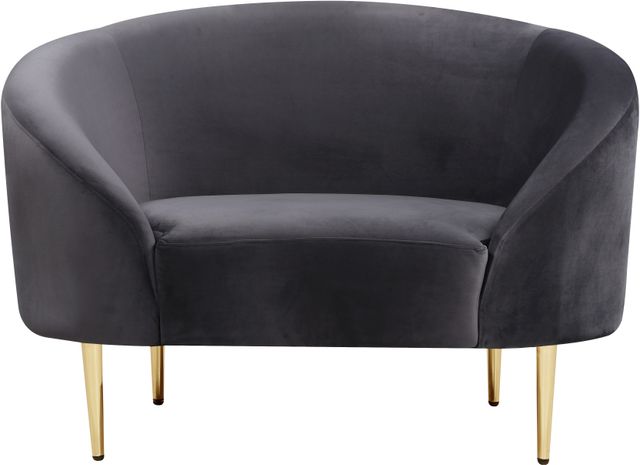 Meridian Furniture Ritz Grey Velvet Chair-1