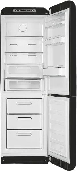 Smeg 50's Retro Style Aesthetic 11.7 Cu. Ft. Black Bottom Freezer Refrigerator-1