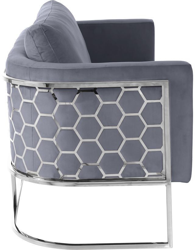 Meridian Furniture Casa Grey/Chrome Velvet Sofa-2