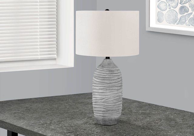 Monarch Specialties Inc. 27"H Grey Resin Table Lamp-4