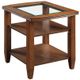 Bernards Verano Glass Top End Table with Brown Base-0