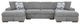 Homelegance® Raife 3-Piece Gray U-Shape Sectional-1