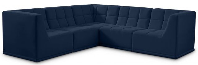 Meridian Furniture Relax 5-Piece Navy Modular Sectional Set-0