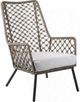 Armen Living Marco Black/Light Gray/Taupe Fabric/Rope/Steel Outdoor Lounge Chair-0