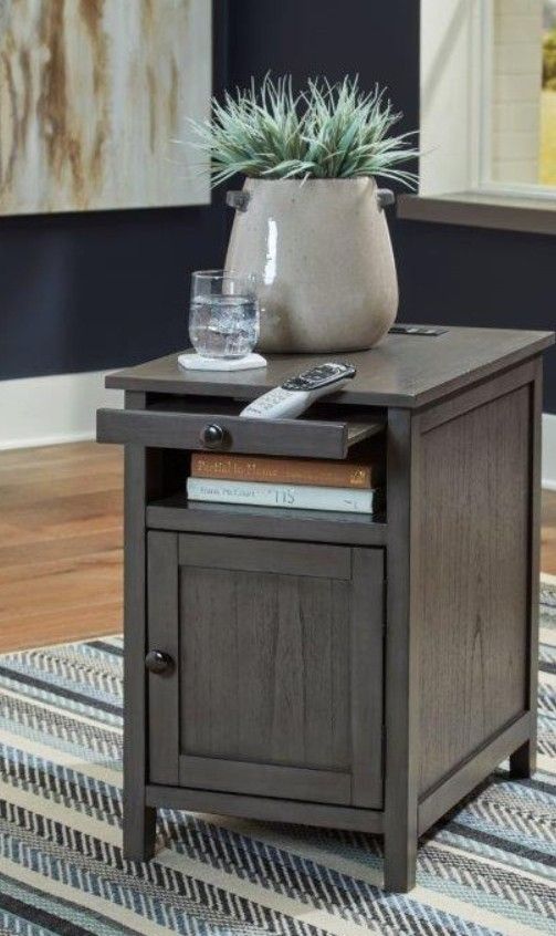 American Wholesale Furniture Claypool Gray Chairside Table-3