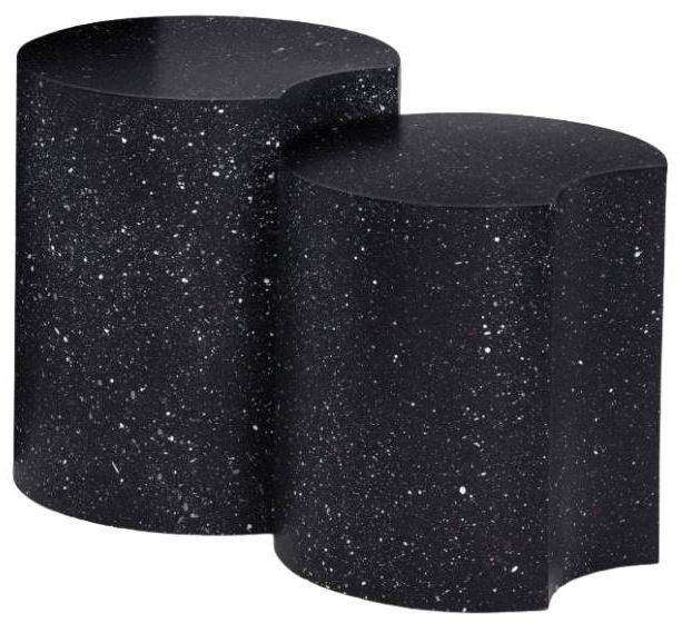 Meridian Furniture Dimple 2-Piece Black 28" Modular Nesting End Table Set-0