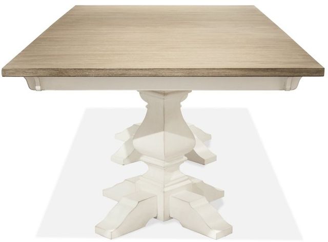 Riverside Furniture Myra Natural 84" Rectangle Dining Table with Smokey White Base-1