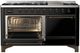 Ilve® Majestic III 60" Glossy Black Pro Style Dual Fuel Natural Gas Range with Solid Door and Burnished Trim-2