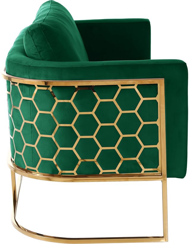 Meridian Furniture Casa Green/Gold Velvet Loveseat-2