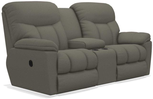 La-Z-Boy® Morrison Silver Reclining Loveseat with Console-0