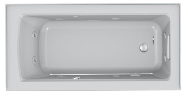 KOHLER® Archer® Biscuit 60" x 30" Alcove Heated BubbleMassage™ Air Bath and Whirlpool-2