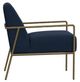 International Furniture Direct Aragon Dark Blue/Blacksmithing Gold/ Arm Chair-2