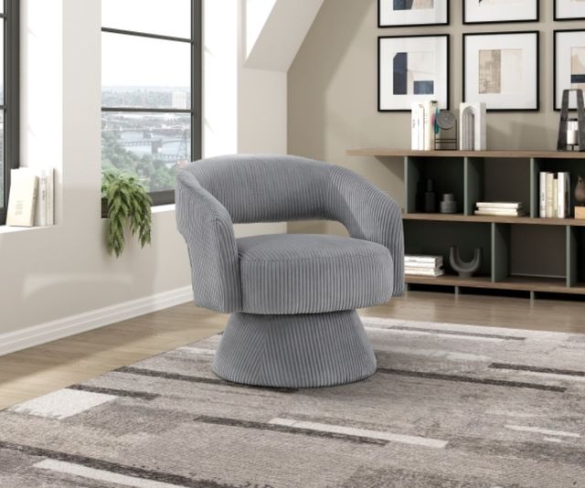 Homelegance® Upton Dark Gray Swivel Chair-1