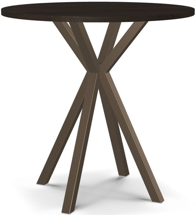Amisco Customizable Asterisk 42" Round Birch Bar Table with Metal Stand-0