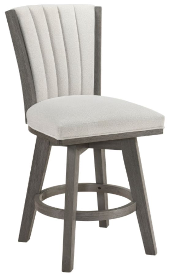 Homelegance® Corvallis Beige/Wire Brushed Gray Swivel Counter Height Chair-0