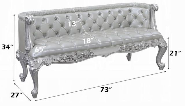 ACME Furniture Valkyrie Antique Platinum Bench-2
