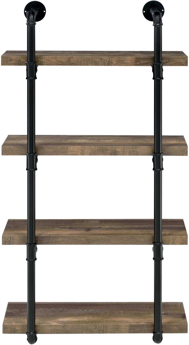 Coaster® Elmcrest Black/Rustic Oak Driftwood 24" Wall Shelf-3