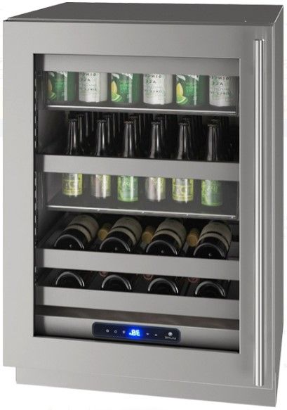 U-Line® 5 Class Glass/Stainless Steel 24" Undercounter Beverage Center-0