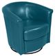 Porter International Designs Marvel Teal Barrel Accent Swivel Chair-0