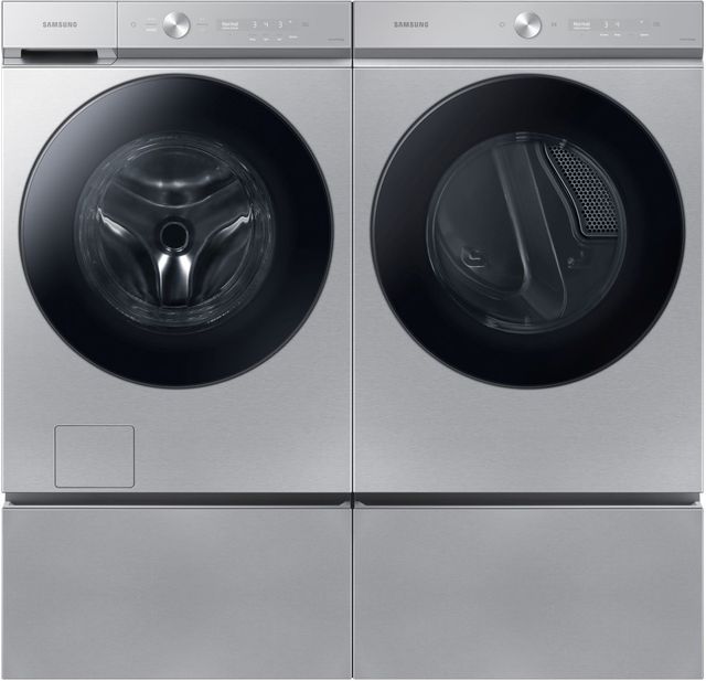 Samsung Bespoke 27" Silver Steel Laundry Pedestal-2
