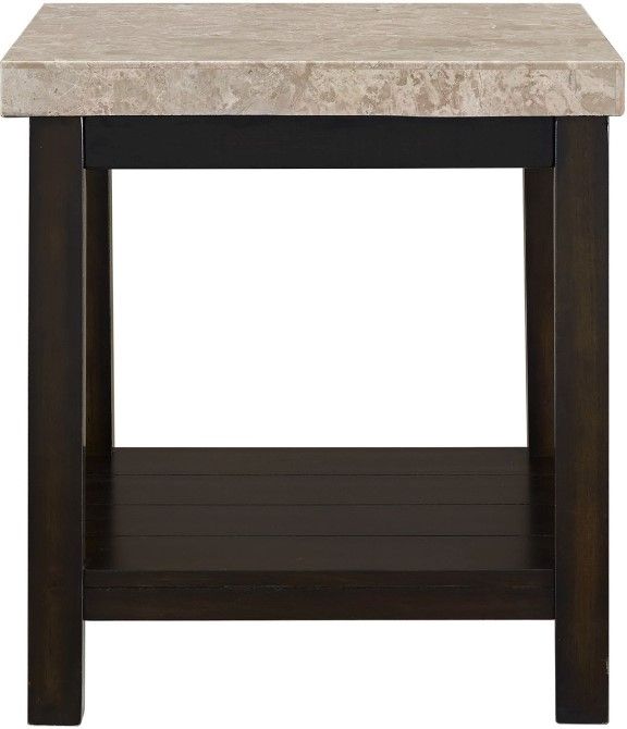 Elements International Kansas Espresso Beige/Espresso End Table-1