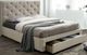 Furniture of America® Sybella Beige Eastern King Upholstered Panel Bed-0