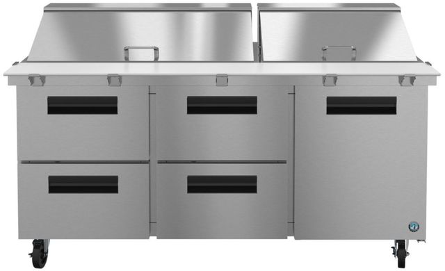 Hoshizaki 72" 21.25 Cu. Ft. Stainless Steel Three Section Mega Top Prep Table Refrigerator with Drawer Slides-0