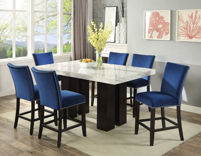 Steve Silver Co. Camila Blue/Espresso Upholstered Counter Stool-1