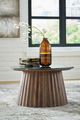 Signature Design by Ashley® Ceilby Black Coffee Table with Warm Brown Base-2