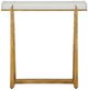 Uttermost® Midas Thick Crystal Top Accent Table with Antique Gold Base-4